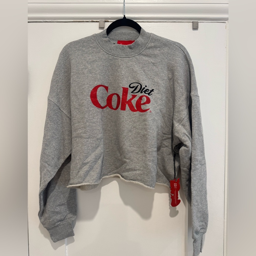 Forever 21 Cropped Diet Coke Gray Sweatshirt-Size Small NWT